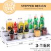 3-Tier Expandable Spice Rack Organizer – White/Grey Plastic, Adjustable 14.6"-25.8", 2 Pack - Image 4