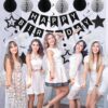 Black & Silver Birthday Decorations – Banner, Honeycomb Balls, Swirls & Garland for All Ages - Image 6