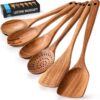 6-Piece Teak Wooden Cooking Spoon Set – Heat-Resistant, Lightweight & Non-Stick Safe - Image 2