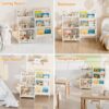 "Kids Sling Bookshelf with Toy Storage – White Montessori Shelf for Toddlers' Rooms" - Image 2