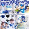 Blue & Silver Birthday Decorations – Banner, Balloons, Honeycomb Balls, Swirls & Garland for All Ages - Image 3