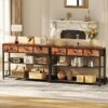38" Entryway Table – Rustic Brown, 3 Drawers, Storage Shelves - Image 3