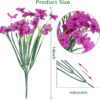 24 Pcs Violet Artificial Flowers – UV Resistant Silk Plants for Outdoor Hanging Planters, Garden & Window Box Decor - Image 3
