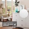6-Drawer Dresser – Modern Wood Storage Chest with Anti-Tilt for Bedroom, Living Room, Entryway (White) - Image 3
