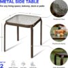 Set of 2 Bronze Outdoor Side Tables – 16" Square with Tempered Glass Top - Image 6