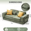 Modular Sofa Bed – No Assembly Sectional Couch with Corduroy Fabric & Lumbar Pillows (Green) - Image 8