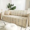 Chenille Boho Sofa Cover – Washable Sectional Couch Protector for 2-Cushion Loveseat (Beige Gray, 71" x 118") - Image 3