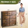 "9-Drawer Fabric Dresser – Tall Storage Tower with Wood Top & Steel Frame, Rustic Brown" - Image 8