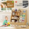 "Kids Bookshelf & Toy Storage Cabinet – 4-Tier Wooden Bookcase for Nursery & Playroom" - Image 4