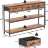 47" Industrial Console Table – Rustic Brown Entryway Table with 3 Drawers & 3-Tier Storage Shelves - Image 6