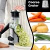 Rotary Cheese Grater with Handle – 3-Blade Mandoline Slicer & Vegetable Grinder with Peeler - Image 6