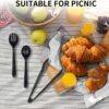 36-Piece Disposable Serving Utensils – 12 Sets of Black Plastic Spoons, Forks & Tongs for Parties - Image 2
