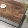 Rustic Coffee Table with Storage – 47" Industrial Wood & Metal 2-Tier Table with Mesh Shelf (Rustic Brown) - Image 6