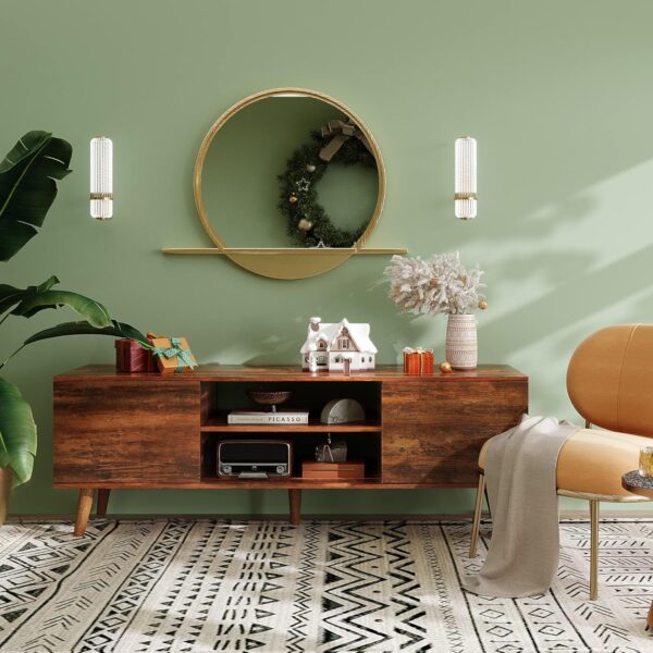 Mid Century Modern TV Stand for 55-60" TVs – Retro Brown Console