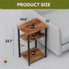 3-Tier Narrow End Table – Rustic Brown Side Table for Small Spaces - Image 6