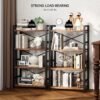 4-Tier Small Bookshelf – Rustic Brown Metal Bookcase for Storage & Organization in Home or Office - Image 3