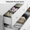6-Drawer Dresser – Modern Wood Storage Chest with Anti-Tilt for Bedroom, Living Room, Entryway (White) - Image 4