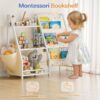 "Kids Sling Bookshelf with Toy Storage – White Montessori Shelf for Toddlers' Rooms" - Image 6