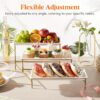 3-Tier Plastic Serving Tray – 12" x 6.5" Crack-Proof Platters with Gold Stand for Veggies, Fruit & Desserts - Image 3