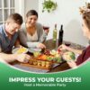 Set of 3 Solid Acacia Wood Serving Trays – 14x5.5" Rectangular Platters for Charcuterie, Appetizers & Cheese - Image 2