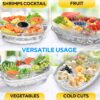15" Premium Chilled Serving Tray with Lid & Dip Holder – 4-Compartment Party Platter for Fruits, Veggies, Shrimp - Image 2