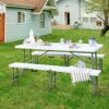 "6ft Heavy-Duty Folding Table, Portable Plastic Fold-in-Half Utility Table – Indoor/Outdoor, White" - Image 6