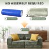 Modular Sofa Bed – No Assembly Sectional Couch with Corduroy Fabric & Lumbar Pillows (Green) - Image 7