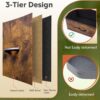 "9-Drawer Fabric Dresser – Tall Storage Tower with Wood Top & Steel Frame, Rustic Brown" - Image 4