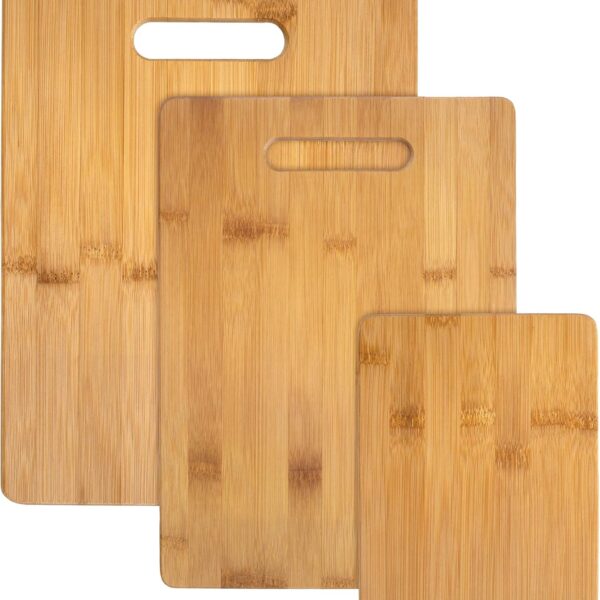 3-Piece Bamboo Cutting Board Set – Assorted Sizes for Kitchen Use