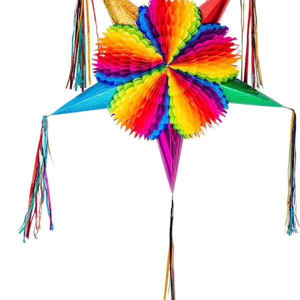 32" Mexican Star Piñata – Colorful Foldable Piñata for Birthdays, Cinco de Mayo & Dia de Los Muertos