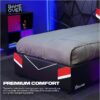 Orion Twin Gaming Bed – Black Faux Leather with Padded Headboard - Image 4