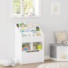 Kids Bookshelf & Toy Storage – Wooden Book Display Rack, White - Image 2