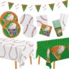 Baseball Party Supplies Kit for 24 – Includes Plates, Cups, Napkins, Banner & Tablecloth for Birthday & Game Day - Image 7