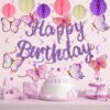 Purple Birthday Decorations – Pre-Strung Banner, Honeycomb Balls, Swirls & Garland (No DIY Needed) - Image 5