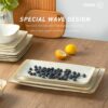 Rectangular Serving Platter Set – 15.67", 14.1", 12.6" Stonware Dishes for Entertaining, Microwave & Dishwasher Safe, Vanilla White - Image 5