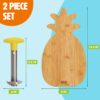 2-Piece Pineapple Slicer & Bamboo Board Set – Stainless Steel Slicer with Non-Slip Handle - Image 2