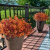 12 Bundles Artificial Fall Daisy Flowers – UV Resistant Faux Silk Plants for Outdoor Porch, Patio & Yard Decor - Image 2