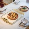 Set of 3 White Serving Platters with Handles – 18.3/16.7/14.8" Reusable Rectangular Trays for Dinner, Cake, Turkey & More - Image 4