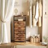 5-Drawer Dresser with Charging Station – Tall Nightstand & Chest of Drawers (Rustic Brown) - Image 7