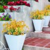 30 Bundles Yellow Artificial Flowers – UV Resistant Faux Plants for Garden, Porch & Window Box Decor - Image 5