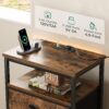 5-Drawer Dresser with Charging Station – Tall Nightstand & Chest of Drawers (Rustic Brown) - Image 4