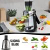 Stainless Steel Rotary Cheese Grater with Stand, 5 Qt Bowl & 3 Drum Blades – Mandoline Slicer & Chopper with Peeler - Image 2