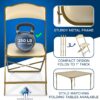4-Pack Padded Folding Chairs – Heavy-Duty Steel Frame, Indoor/Outdoor Use, Gold/Almond - Image 3