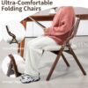 2-Pack Wooden Folding Chairs with Cushions – Portable Padded Seats for Kitchen, Office, or Events (Camel) - Image 4