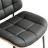 Mid-Century Modern Dining Chairs Set of 4 – Walnut Back & Black Faux Leather with Cushioned Seats - Image 3