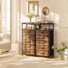 5-Drawer Dresser with Charging Station – Tall Nightstand & Chest of Drawers (Rustic Brown) - Image 3