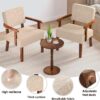 2 Accent Chairs with Table – Soft Seat & Armrests for Living Room, Bedroom, or Office (Beige) - Image 3