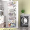 White Over the Door Pantry Organizer – Metal Spice Rack Shelves for Kitchen & Laundry Room - Image 3