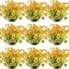 30 Bundles Yellow Artificial Flowers – UV Resistant Faux Plants for Garden, Porch & Window Box Decor - Image 7