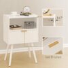 White Nightstand – Modern Bedside Table with Drawer & Open Shelf, Solid Wood Legs - Image 2